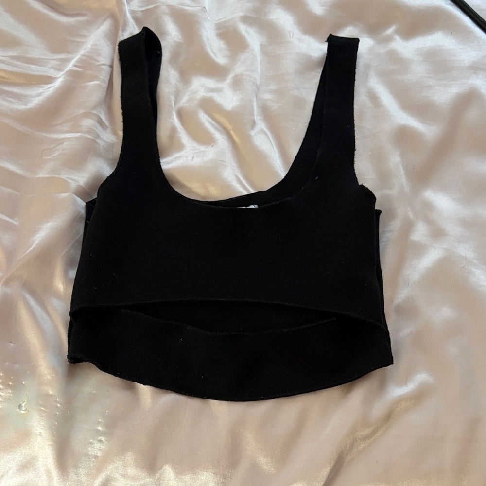 Zara Black Layered Cropped Tank